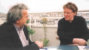 Маруся Климова и Жан-Пьер Тибода, на крыше газеты Леберасьон, Париж, 2005 г.