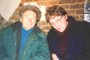 Маруся Климова и Доминик Фернандес в галерее Борей на Литейном, СПб, 1997